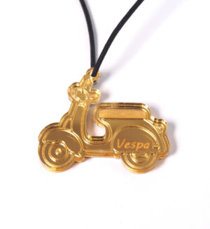 Vespa χρυσό μεταλλικό plexiglass κρεμαστό 38x47mm
