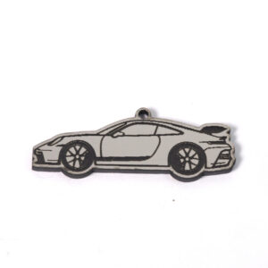 Porsche Carrera 911 GT3 RS ασημί-μαύρο μάτ μικρό plexiglass κρεμαστό 17x48mm