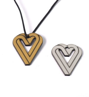 Heart Complex μάτ διάτρητο plexiglass κρεμαστό 35x30mm