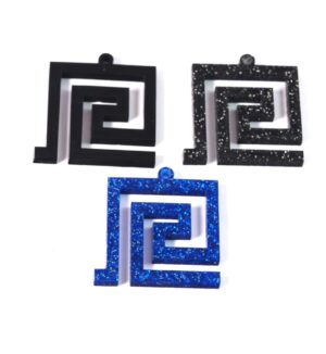 Μαίανδρος Greek Key plexiglass κρεμαστό 34.8x36mm