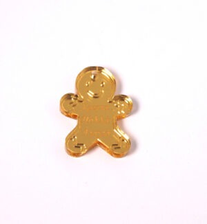 Gingerbread “Χρόνια πολλά γιαγιά” χρυσό μεταλλικό χρώμα plexiglass κρεμαστό 35x27mm