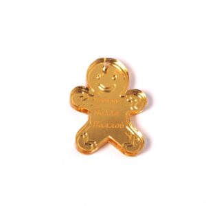 Gingerbread “Χρόνια πολλά παππού” χρυσό μεταλλικό χρώμα plexiglass κρεμαστό 35x27mm