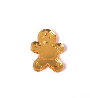 Gingerbread “Χρόνια πολλά παππού” χρυσό μεταλλικό χρώμα plexiglass κρεμαστό 35x27mm