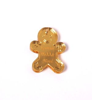 Gingerbread “Χρόνια πολλά νονέ” χρυσό μεταλλικό χρώμα plexiglass κρεμαστό 35x27mm