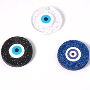 Ματάκι στρογγυλό σε Glitter plexiglass κρεμαστό 30mm