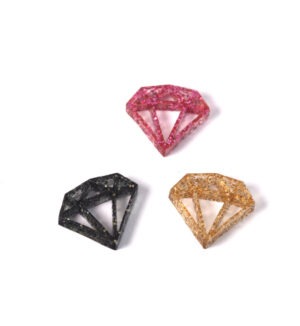 Διαμάντι διάτρητο Glitter χρώμα plexiglass σύνδεσμος 14.5x17mm