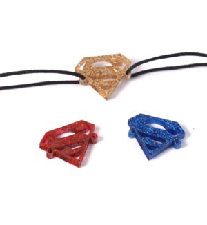 Superman μικρό Glitter plexiglass σύνδεσμος 16x21mm