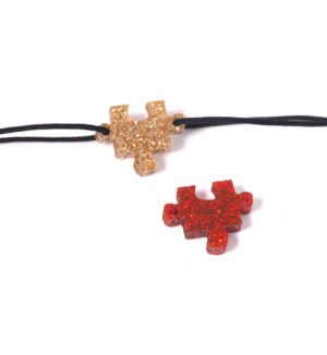 Πάζλ μικρός Glitter plexiglass σύνδεσμος 15x19mm