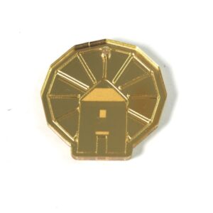 Μύλος χρυσό μεταλλικό plexiglass κρεμαστό 37x36mm