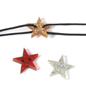 Αστέρι μικρό glitter plexiglass σύνδεσμος 15x16mm