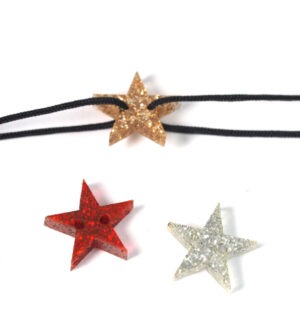 Αστέρι μικρό glitter plexiglass σύνδεσμος 15x16mm