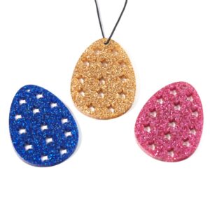 Αυγό με αστέρια διάτρητο Glitter plexiglass κρεμαστό 54x40m