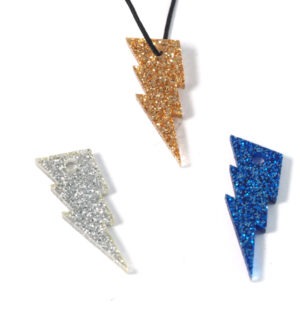 Κεραυνός glitter plexiglass κρεμαστό 32x14mm