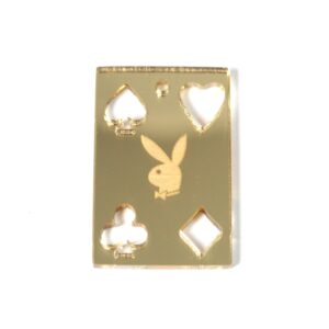 Τραπουλόχαρτο με Playboy διάτρητο χρυσό μεταλλικό χρώμα plexiglass κρεμαστό 37x25mm