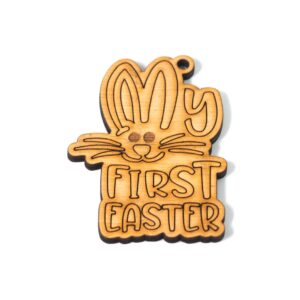 ''My first easter'' με λαγουδάκι ξύλινο κρεμαστό  58x44mm