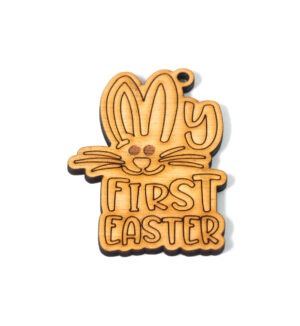 ''My first easter'' με λαγουδάκι ξύλινο κρεμαστό  58x44mm