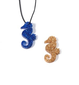 Ιππόκαμπος glitter plexiglass κρεμαστό 26x12mm