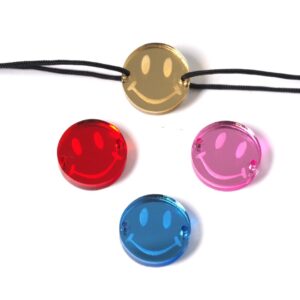 Smile Face στρογγυλός μεταλλικό χρώμα plexiglass σύνδεσμος 17mm