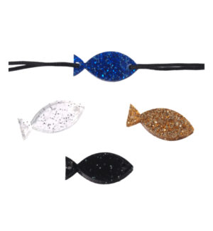 Ψάρι πλακέ Glitter plexiglass σύνδεσμος 10x25mm