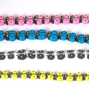 Πασχαλίτσα fimo χάντρα  8~12x7.5~10mm/κλωστή 38-40 χάντρες