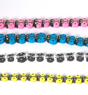 Πασχαλίτσα fimo χάντρα  8~12x7.5~10mm/κλωστή 38-40 χάντρες