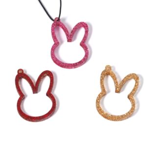 Λαγουδάκι περίγραμμα glitter plexiglass κρεμαστό 43x29mm