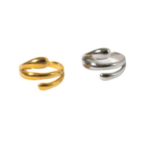 Δαχτυλίδι 3 Lines Hug ανοιγόμενο μεταλλικό ατσάλι 18mm