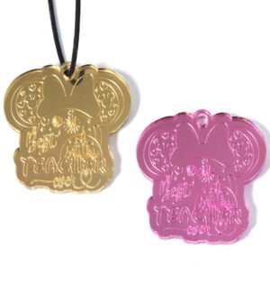 Minnie "Best Teacher ever" με σχέδια μεταλλικό χρώμα κρεμαστό 46x47mm