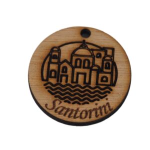 Στρογγυλό Santorini με σχέδιο φυσικό ξύλινο κρεμαστό 35mm