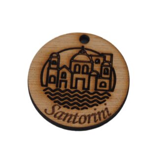 Στρογγυλό Santorini με σχέδιο φυσικό ξύλινο κρεμαστό 35mm