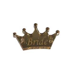 Κορώνα  Bride  χρυσή μεταλλικό χρώμα plexiglass σύνδεσμος 25x13mm