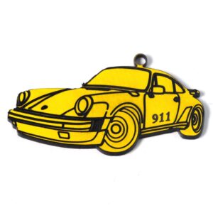 Porsche 911 Classic opaque κίτρινο χρώμα Plexiglass κρεμαστό 23x52mm