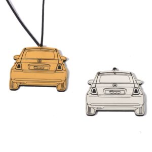 Αυτοκίνητο Fiat 500 ματ μεταλλικό χρώμα plexiglass κρεμαστό 45x46mm