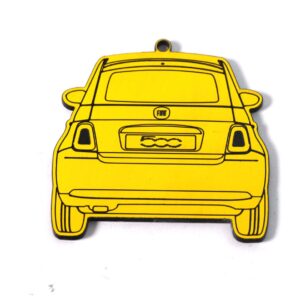 Αυτοκίνητο Fiat 500 opaque κίτρινο plexiglass κρεμαστό 45x46mm