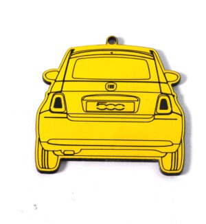 Αυτοκίνητο Fiat 500 opaque κίτρινο plexiglass κρεμαστό 45x46mm
