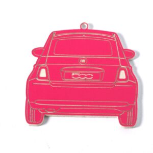 Αυτοκίνητο Fiat 500 opaque ροζ plexiglass κρεμαστό 45x46mm