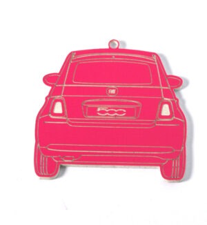 Αυτοκίνητο Fiat 500 opaque ροζ plexiglass κρεμαστό 45x46mm