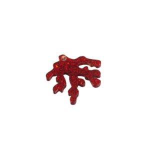 Κοράλι κόκκινο glitter plexiglass κρεμαστό 30x32mm