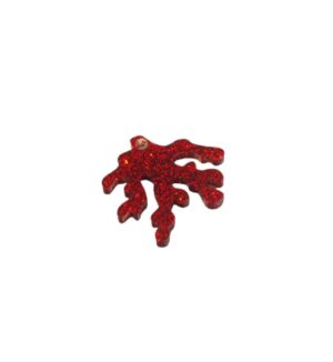Κοράλι κόκκινο glitter plexiglass κρεμαστό 30x32mm