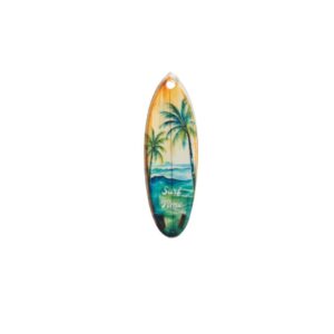 Σανίδα σερφ “Surf Time”τυπωμένο πολύχρωμο plexiglass κρεμαστό 55x19mm