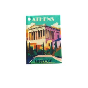 "ATHENS GREECE" με Παρθενώνα τυπωμένο πολύχρωμο ορθογώνιο κρεμαστό plexiglass 44x35mm