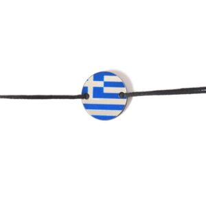 Ελληνική σημαία τυπωμένη σε ασημί ματ plexiglass σύνδεσμο 16mm