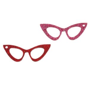 Γυαλιά Πεταλούδα μεγάλο glitter plexiglass κρεμαστό70x24mm
