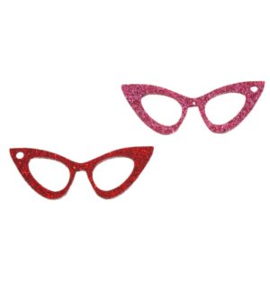 Γυαλιά Πεταλούδα μεγάλο glitter plexiglass κρεμαστό70x24mm