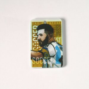 Ορθογώνιο Messi Soccer τυπωμένο πολύχρωμο plexiglass κρεμαστό 28x40mm