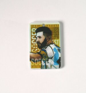 Ορθογώνιο Messi Soccer τυπωμένο πολύχρωμο plexiglass κρεμαστό 28x40mm