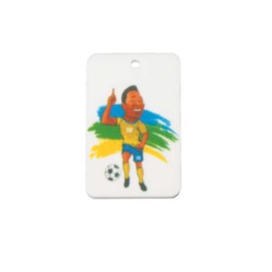 Ορθογώνιο "Pele" με μπάλα τυπωμένο πολύχρωμο plexiglass κρεμαστό 28x40mm