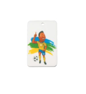 Ορθογώνιο "Pele" με μπάλα τυπωμένο πολύχρωμο plexiglass κρεμαστό 28x40mm