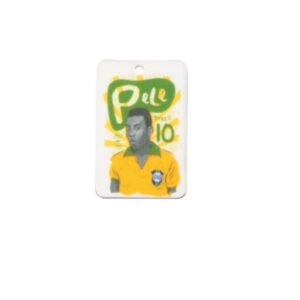 Ορθογώνιο "Pele Brazil 10" τυπωμένο πολύχρωμο plexiglass κρεμαστό 28x40mm