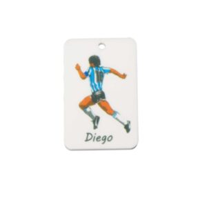 Ορθογώνιο "Diego" τυπωμένο πολύχρωμο plexiglass κρεμαστό 28x40mm